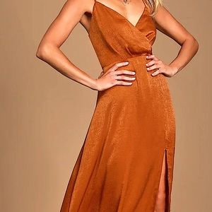 Lulus Constantine Rust Orange Dress - Size Large